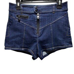 Cinq À Sept Womens Denim High Waist Zip Front Shorts Size 8